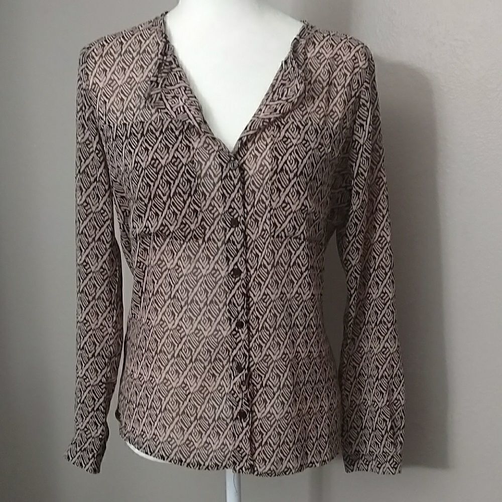 ‎Anthropologie Top, Silence + Noise (Anthro) Peach Geometric Top -  XS